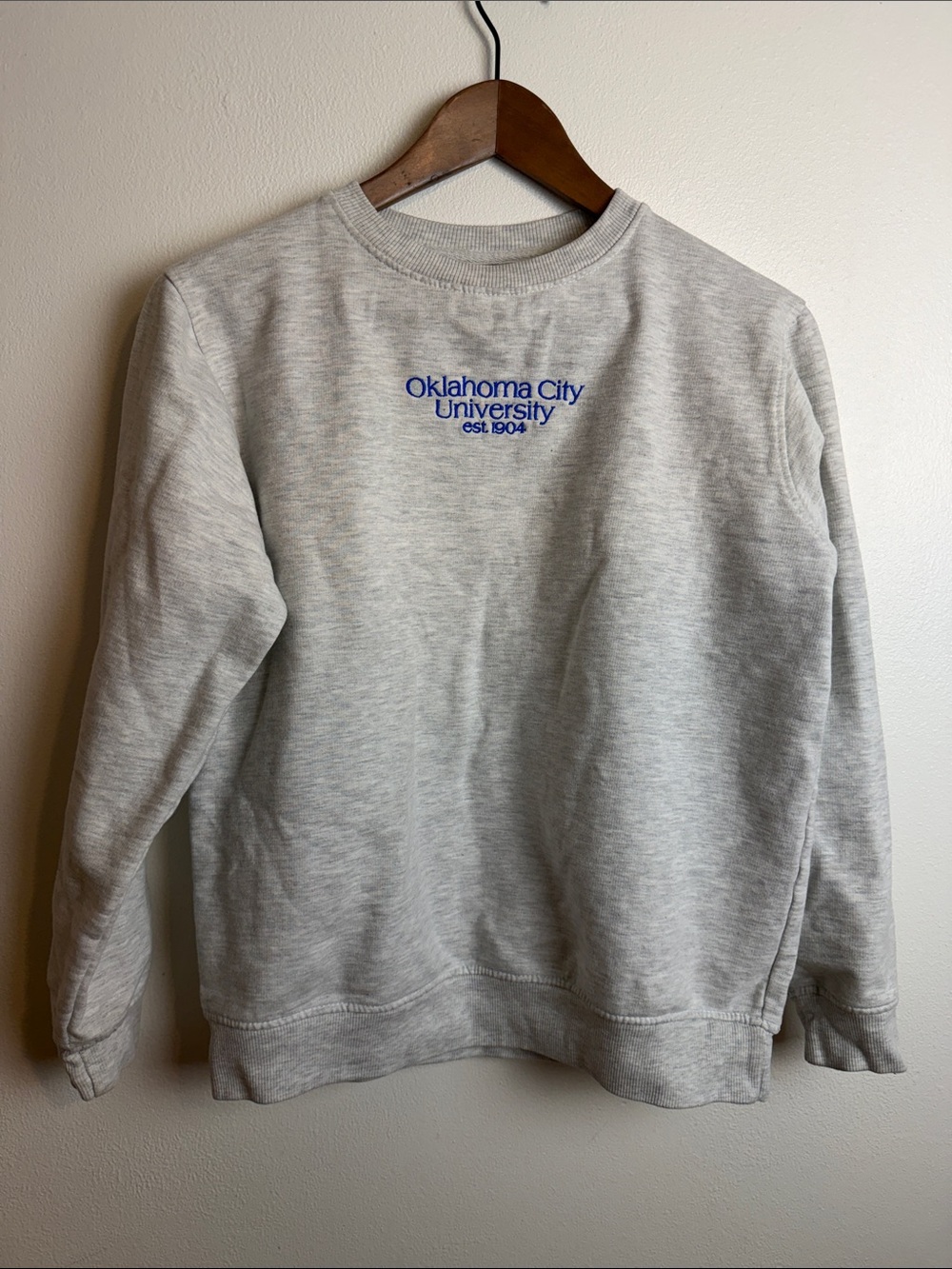 Oklahoma City University Gray Embroidered Crewneck Sweatshirt Small